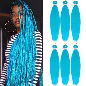 Pre-Stretched Braiding Hair 30 Inch 6 Packs Hot Water Setting Synthetic Hair